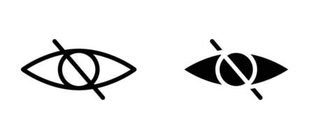 Blindness icon in black modern and lines and solid vector