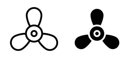 Boat screw icon in black modern and lines and solid vector
