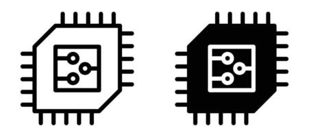 Chip icon in black modern and lines and solid vector