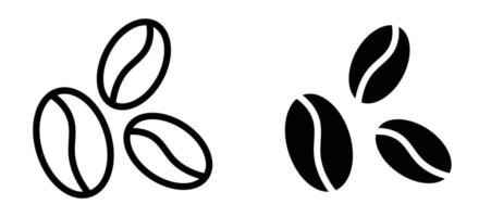 Coffee beans icon in black modern and lines and solid vector