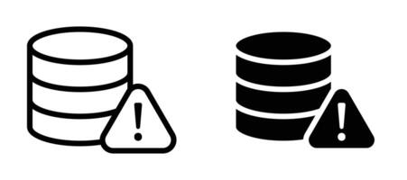 Data loss icon in black modern and lines and solid vector
