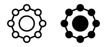 Dependency icon in black modern and lines and solid vector