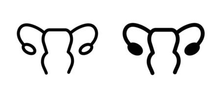 Gynecology icon in black modern and lines and solid vector