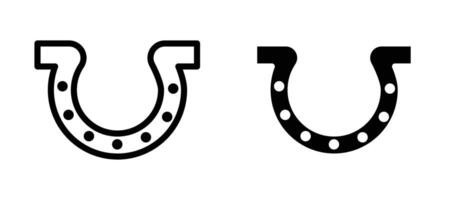 Horseshoe icon in black modern and lines and solid vector