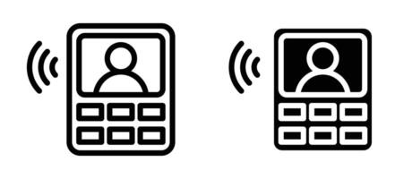 Intercom icon in black modern and lines and solid vector