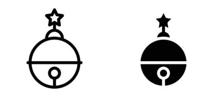 Jingle bell icon in black modern and lines and solid vector