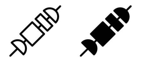 Kebab icon in black modern and lines and solid vector
