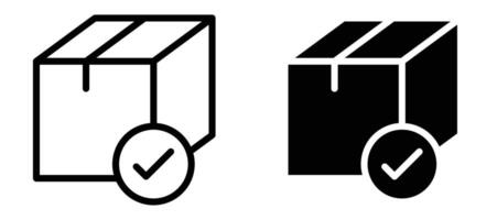 Order receive icon in black modern and lines and solid vector