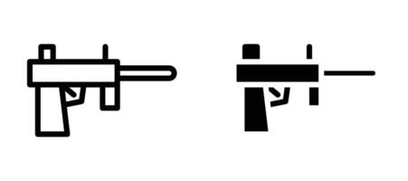 Paintball gun icon in black modern and lines and solid vector
