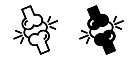Osteoporosis icon in black modern and lines and solid vector