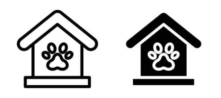 Pet shelter icon in black modern and lines and solid vector