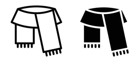 Scarf icon in black modern and lines and solid vector