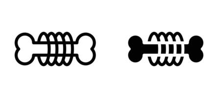 Strong healthy bones icon in black modern and lines and solid vector