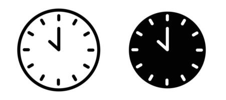 Time icon in black modern and lines and solid vector