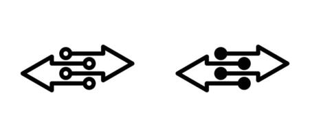 Transfer arrows icon in black modern and lines and solid vector