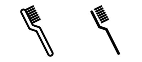 Toothbrush icon in black modern and lines and solid vector