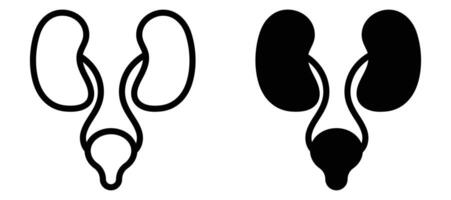 Urology icon in black modern and lines and solid vector