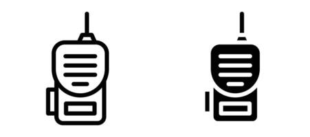 Walkie talkie icon in black modern and lines and solid vector