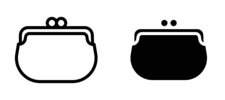 Woman purse icon in black modern and lines and solid vector