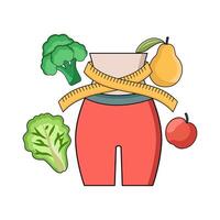 illustration of Diet weight control vector