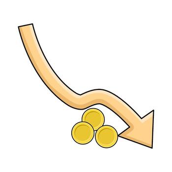 ilustración de disminución gráfico vector