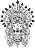 Droid girl with 3rd eye illustration vector