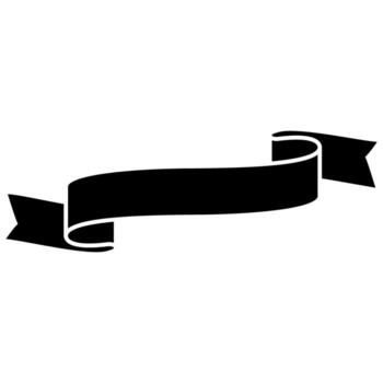 Ribbon icon or symbol. Flat black symbol. Pictogram is isolated on a white background. Designed for web and software interfaces. vector