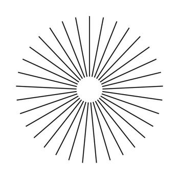 radial circulo líneas. radios con radiante rayas red. símbolo de Dom estrella rayos circular líneas resumen elemento. plano diseño elemento. geométrico forma. vector