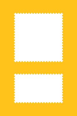 Postage stamp frames stickers. White empty borders, backdrops for postcards, letters. Rectangular, square vintage stamps. Flat tags, labels, coupons, boxes with curvy, wiggly, wavy perforated edges.
