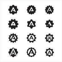 Abstract black geometric shape logo vector