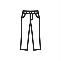 Simple outline of classic denim jeans with pockets and belt loops vector