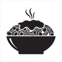 A stack of black plates with a white rim on a white background vector