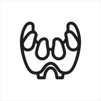 Stylized outline of a paw print with four toes and a heel pad vector