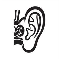 Stylized black silhouette of human lungs and trachea on white background vector