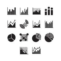 Collection of diverse business analytics and data visualization symbols vector