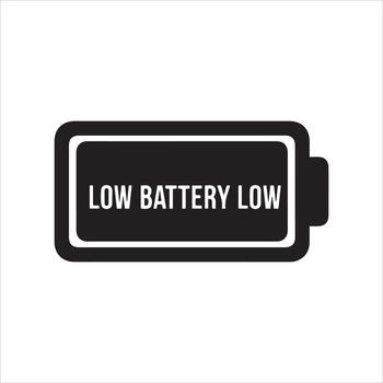 batería con texto indicando bajo poder estado en un blanco antecedentes vector
