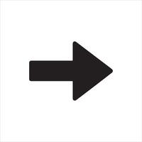 Simple blue and black arrow pointing to the right direction vector