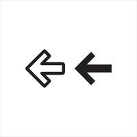 Two arrows pointing left one outline and one solid vector