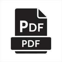 Simple black and white icon representing a pdf document vector