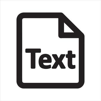 Simple black and white document icon with bold text label vector