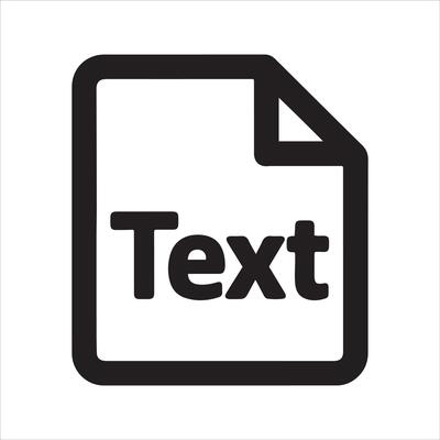 Simple black and white document icon with bold text label