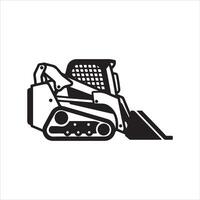 Compact track loader with bucket and lift arms vector