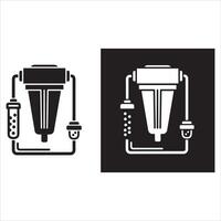 Water filtration system icon with two views vector