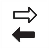 Opposite direction arrows simple outline and solid fill vector