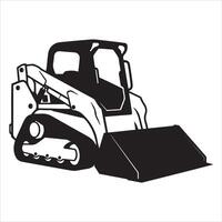 Compact track loader with bucket ready for work vector
