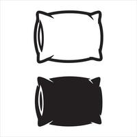 Simple pillow icon in white and black outline vector
