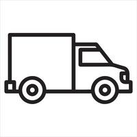 Simple outline of a delivery truck vector