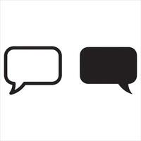 Two speech bubbles one outline one filled black vector