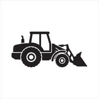 Silhouette of a front loader tractor with articulated steering vector