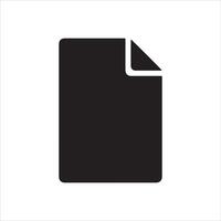 Simple black document icon with a folded corner vector